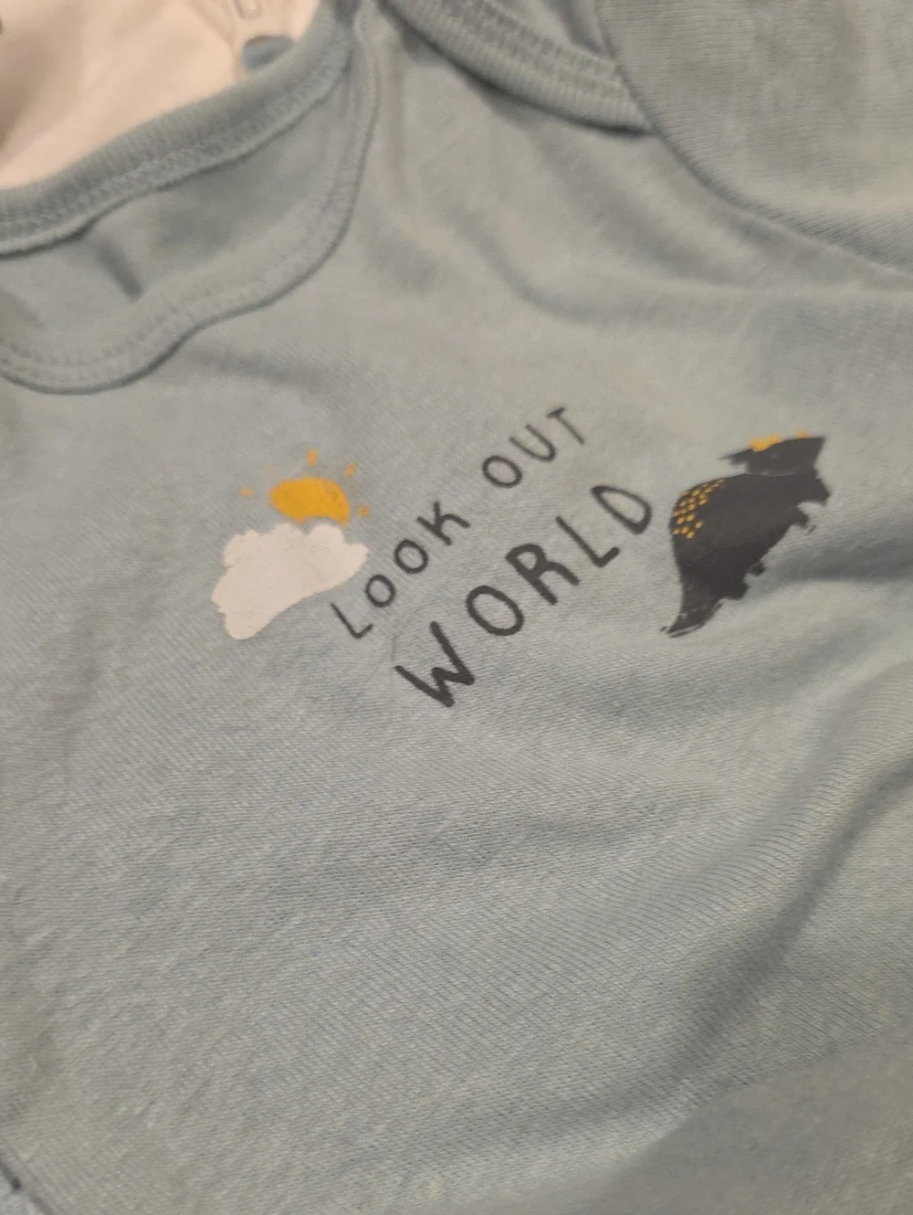 Carters 9 Months Baby Bodysuit Set with Dino Print - Light Blue & Navy